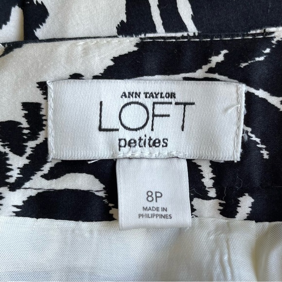 •LOFT• Black/White Damask A-Line Skirt - Size 8 - Picture 2 of 8